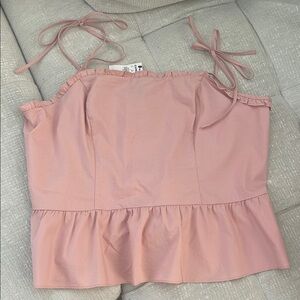 NWT Express Pink Ruffled Tie Front Camisole